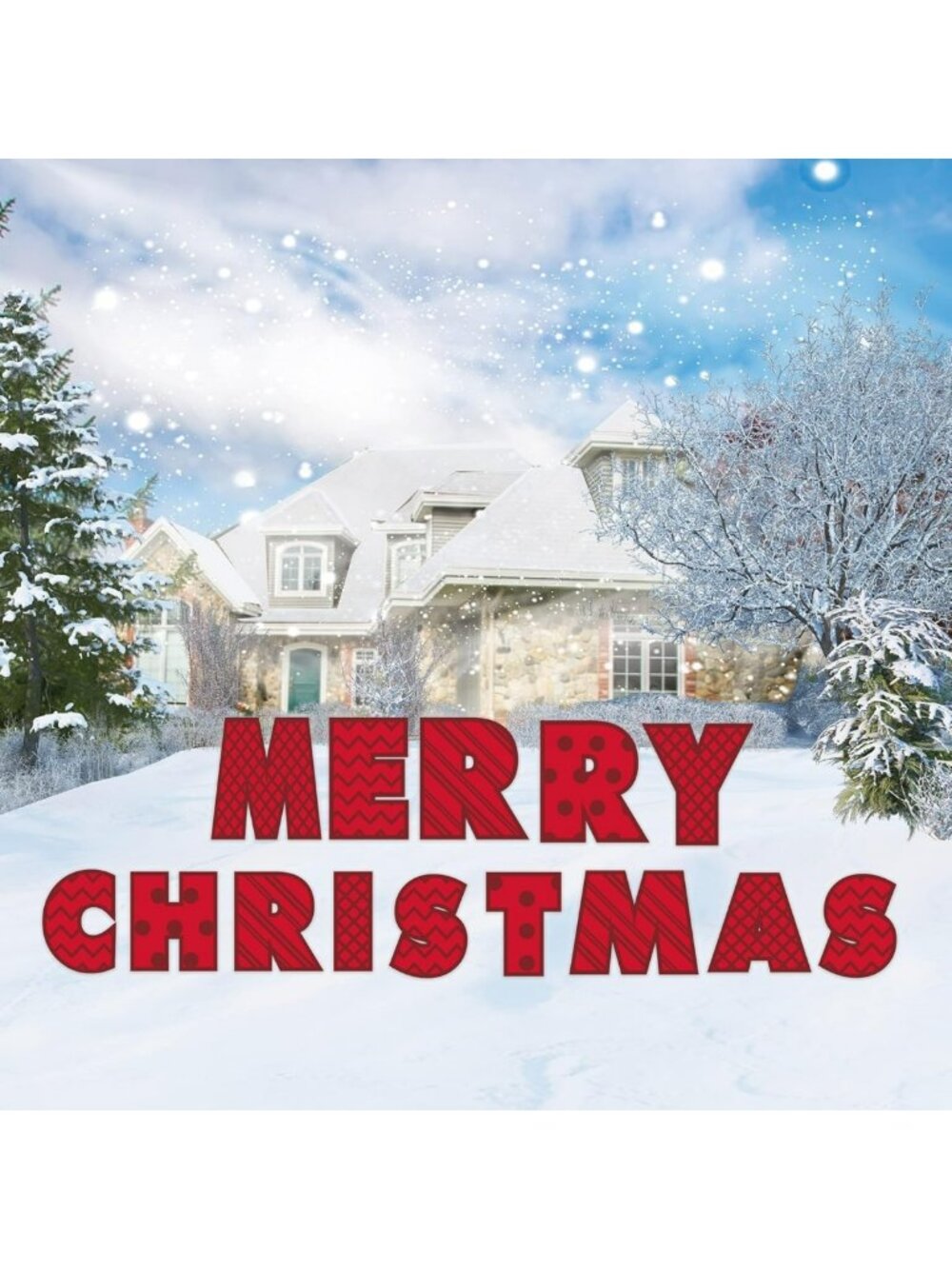 20-Inch Merry Christmas Yard Sign Set - Waterproof Outdoor Decor for Lawn